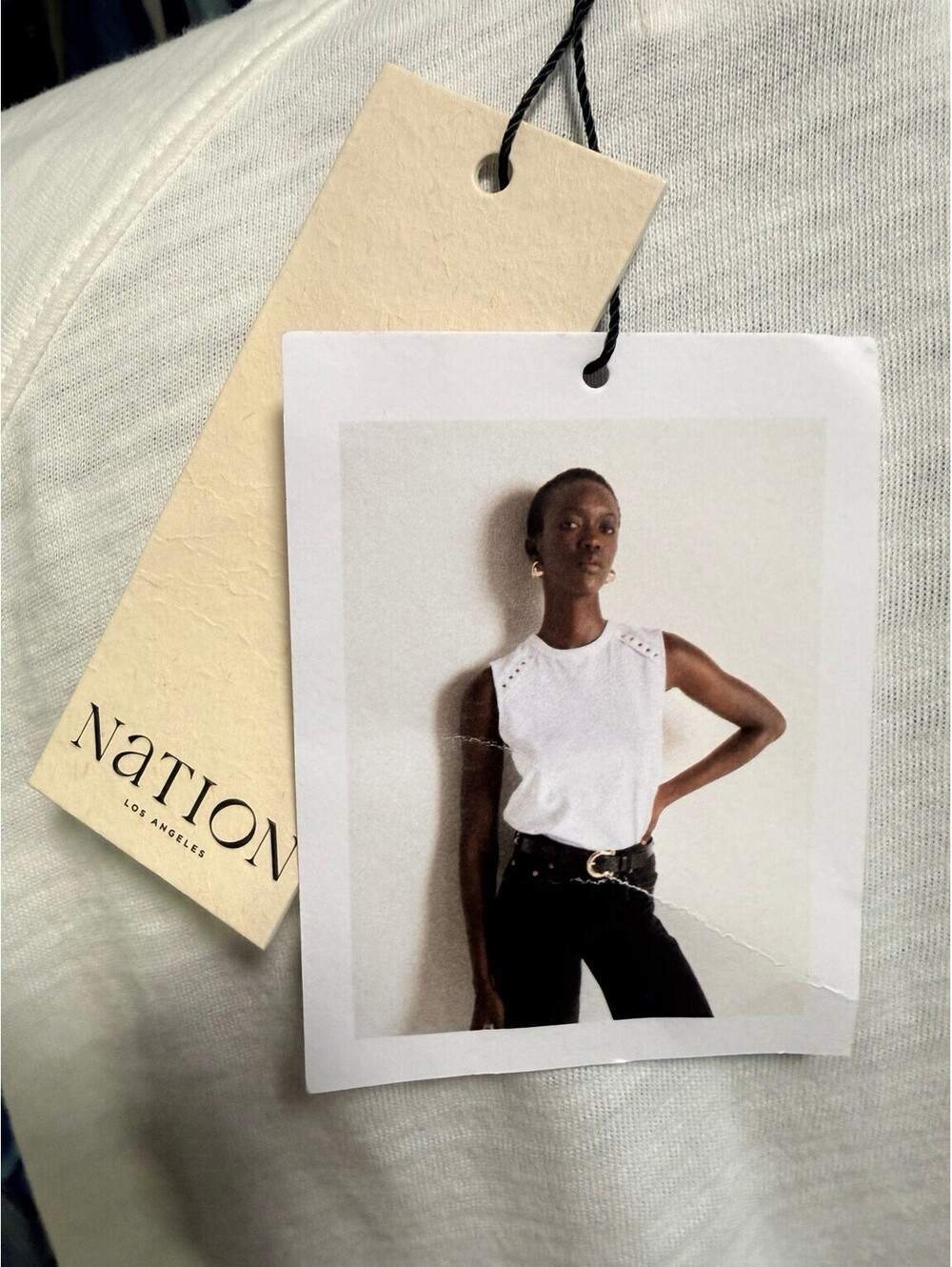 NATION LTD Davina Tank White Grommet Shoulder Sleeveless Top NWT XS - Picture 4 of 5